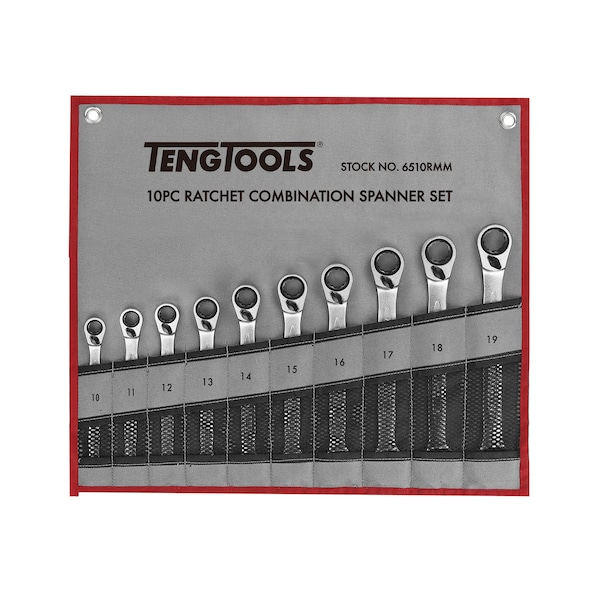 Teng Tools 6510RMM - 10 Piece Ratchet Spanner Set 8-19mm 6510RMM - main